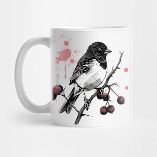 Dark eyed junco on a branch Mug